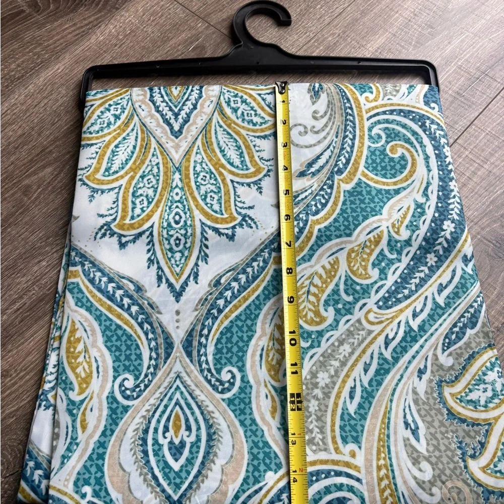 Paisley Print Shower Curtain in Teal and Gold